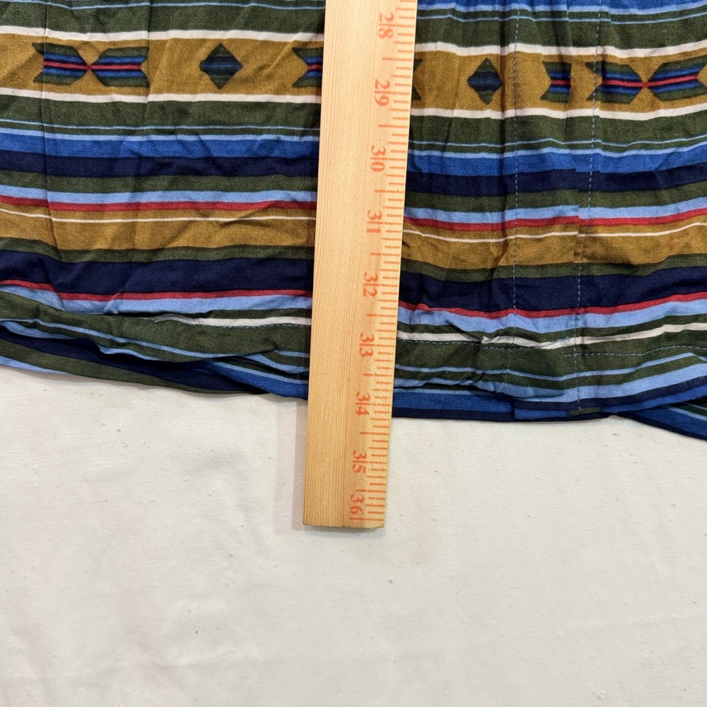 Vintage Southwestern Stripe Maxi Skirt High Waisted Denim Yoke Button Front Blue - Picture 3 of 7